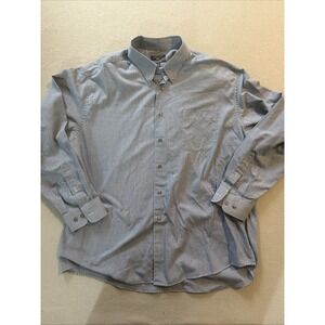 Dockers Blue Button Down Dress Shirt Size XLarge 17-17.5 34-35 Blue Long Sleeve.